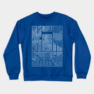 Kinshasa, DR Congo City Map Typography - Blueprint Crewneck Sweatshirt